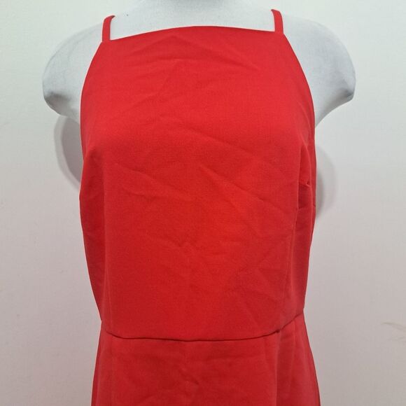 French Connection Whisper Square Neck Mini Dress Size 12 Royal Scarlet NWT - Picture 13 of 13